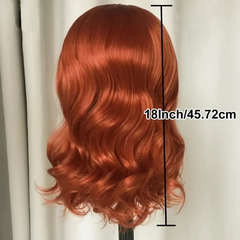1Pc Orange 45.72cm Fashion Design Wig
