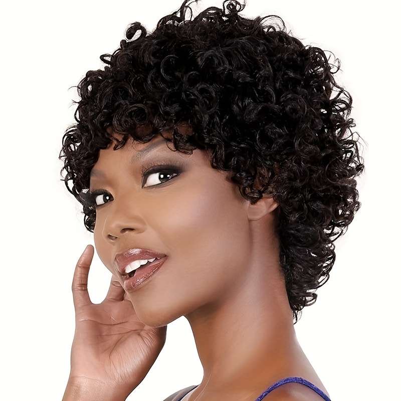 1Pc Black 15.24cm Fashion Design Wig