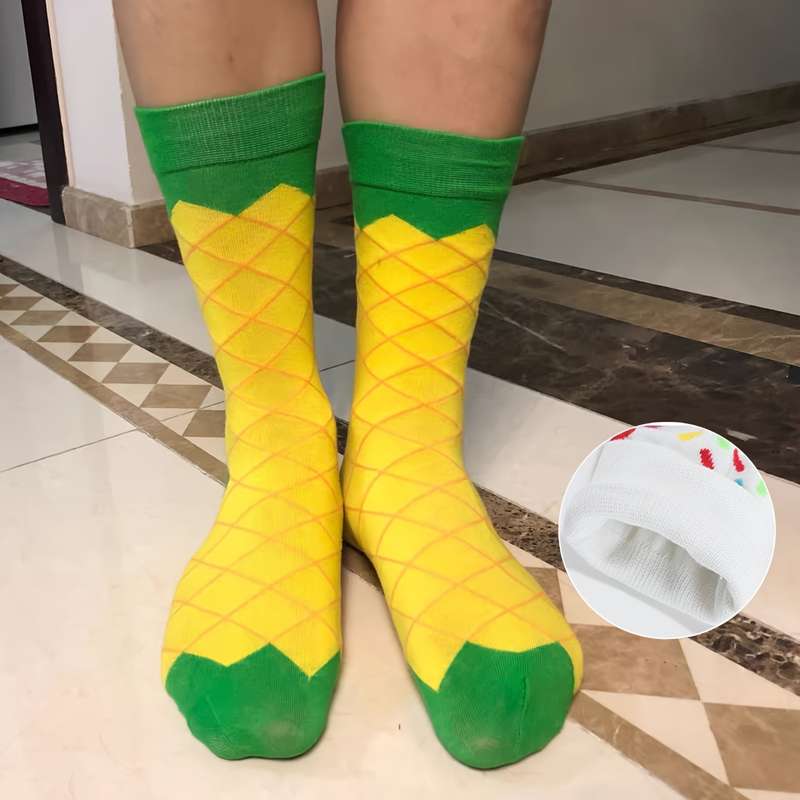 1 Pair Of Pineapple Socks One Size Socks