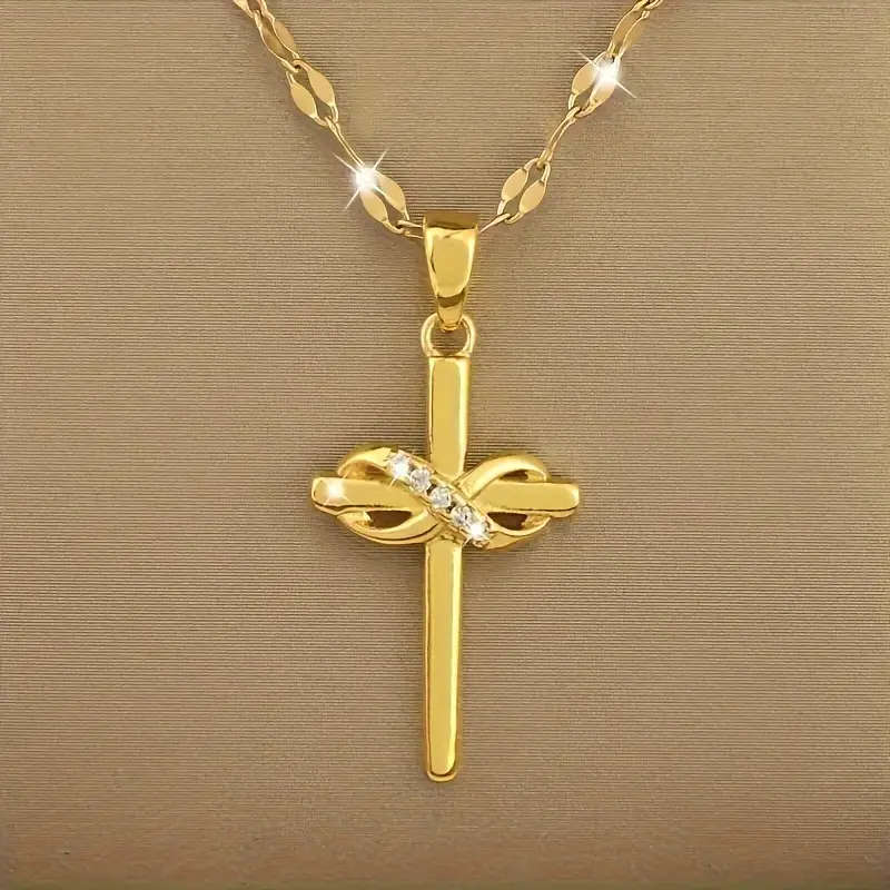 Elegant Infinity Cross Necklace