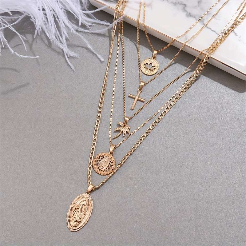 1 Piece Golden Jesus Theme Pendant
