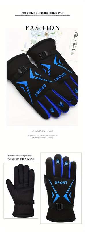 1 Pair Orange Warm Gloves