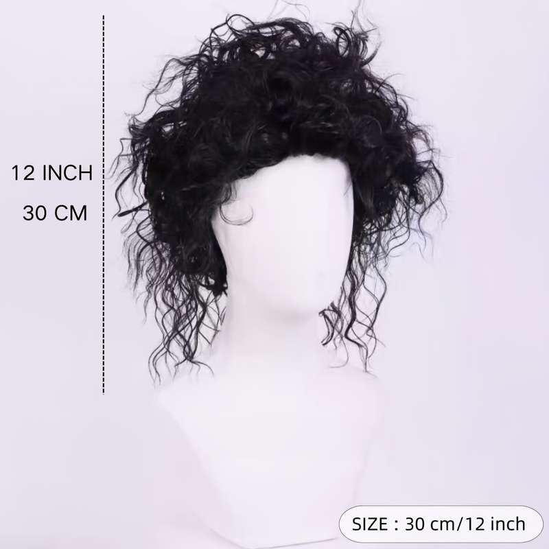 1Pc Black 30.48cm Fashion Design Wig