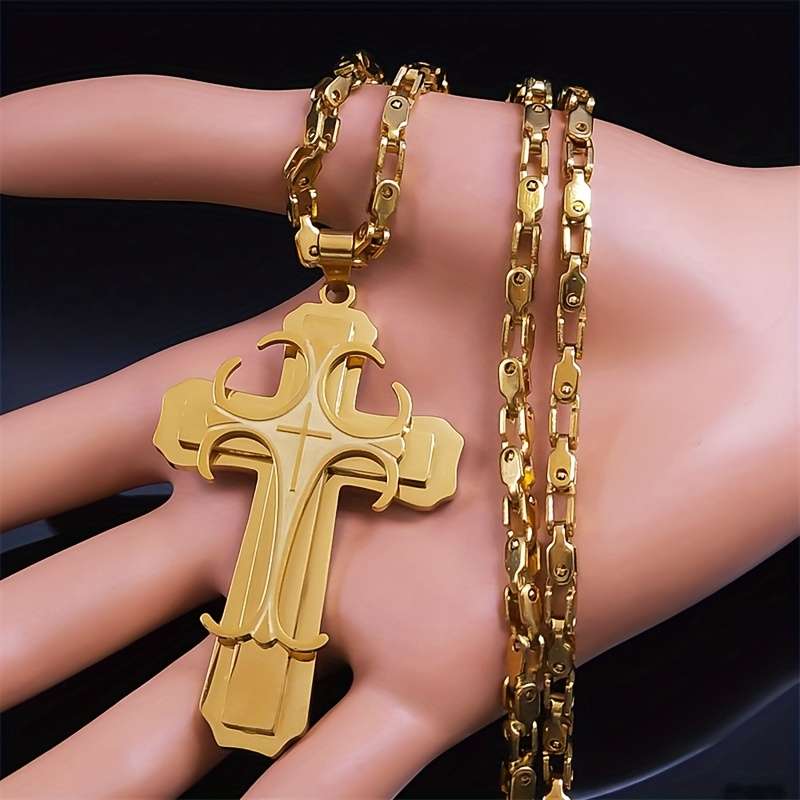 1 Piece Golden Jesus Theme Pendant