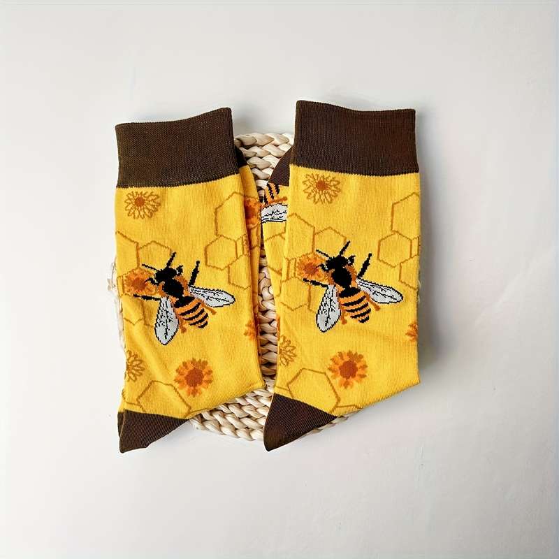 1 Pair Bee  One Size Socks