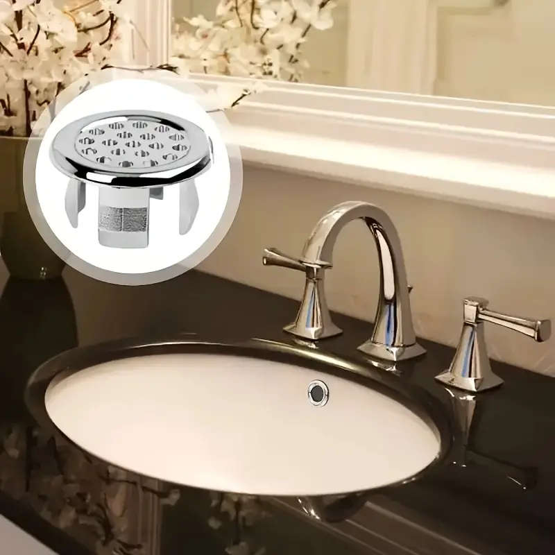 4pcs Sleek Chrome Plastic Overflow Rings for Kitchen Bathroom Sinks Durable Easy Install Replacement
