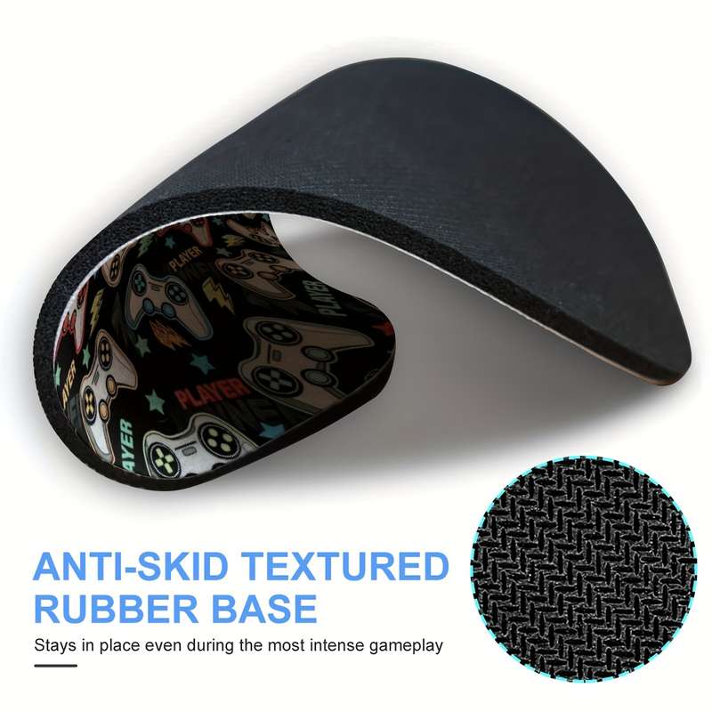 1pc Gamepad Design Round Mouse Pad Non-Slip Rubber Base Perfect for Gamers Office Us
