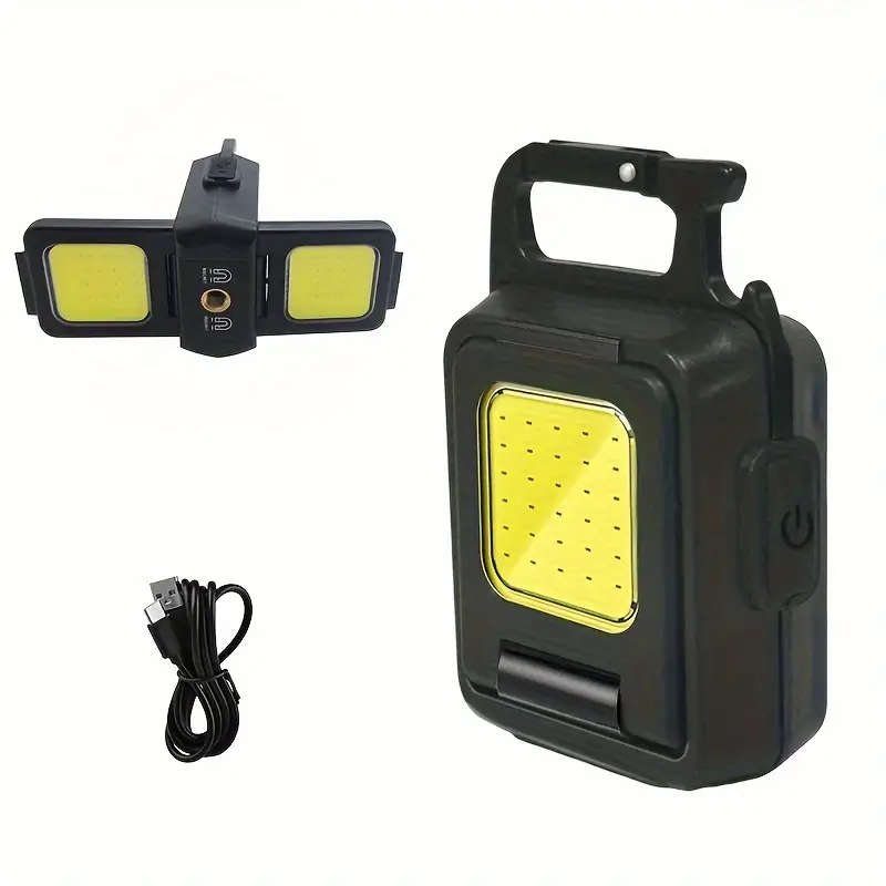 1pc LED Keychain Flashlight USB Rechargeable Multifunctional Portable Torch