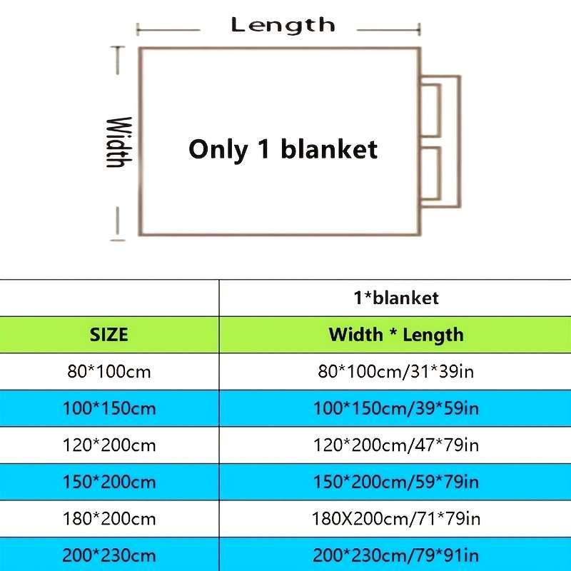 1ps Blanket Color Green size 200X230cm