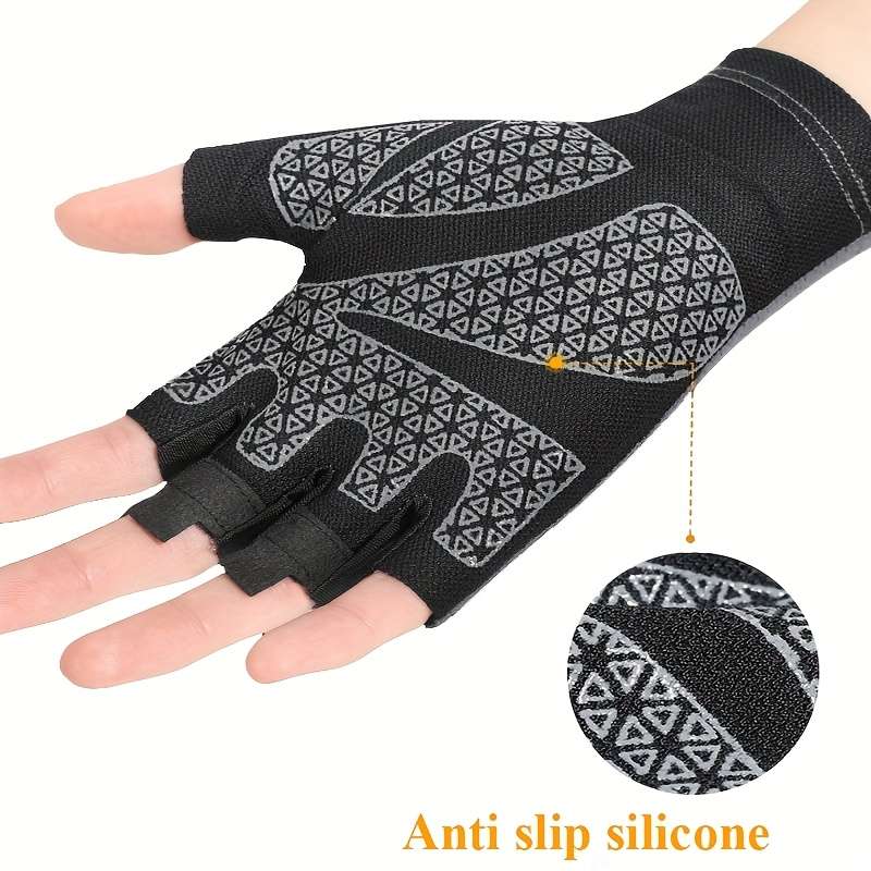2 Pairs Black Gray Outdoor Sports Gloves
