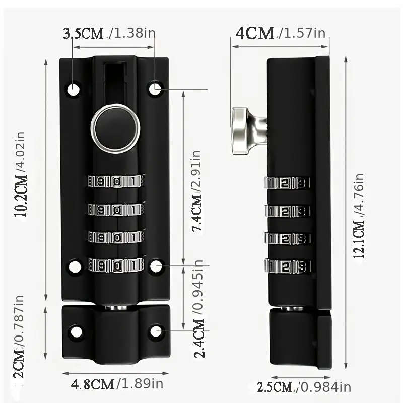1pc Password Latch Lock Door Waterproof And Rust Proof Outdoor Security Anti-theft Locker Password L