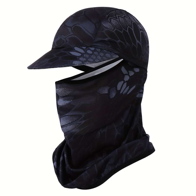 1pc Multi-Color Wide-Brim Sun Hat with Face Mask Stylish Knit Polyester Ideal for Fishing H