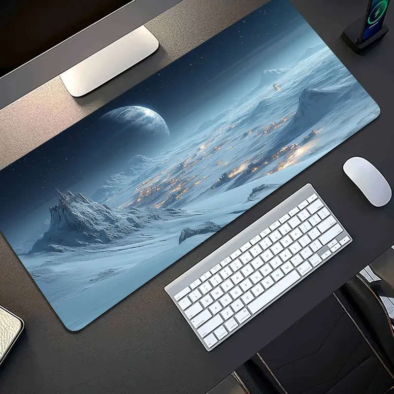 1pc 30x80cm Ice and Snow Planet Sci-Fi Rubber Non-Slip Mouse Pad Colorful Fashionable