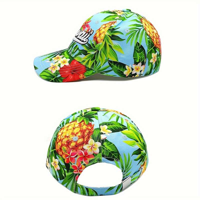 1pc Unisex Embroidered Tropical Fruit Floral Print Y2K Fashion Baseball Cap Beach Sun Hat Stylish