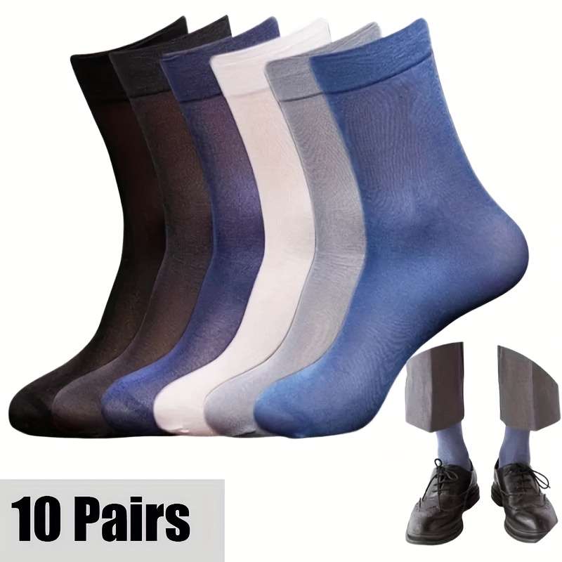 10 Pairs Gray One Size High Elastic Socks