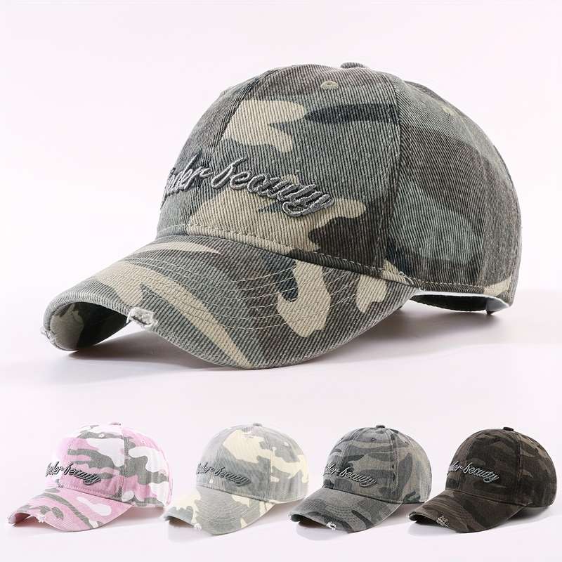 1pc 1 Adjustable Camouflage Baseball Cap with "Dad'S Dream" Embroidery Stylish Sun-Protective V