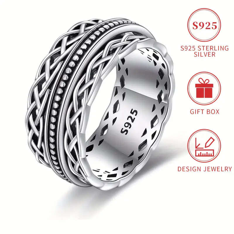 925 Sterling Silver Plated Hypoallergenic Square Oval Ring with Gift Box Packaging