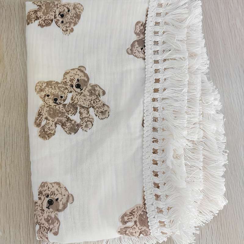 1ps Blanket Color Light Yellow Twin Bears
