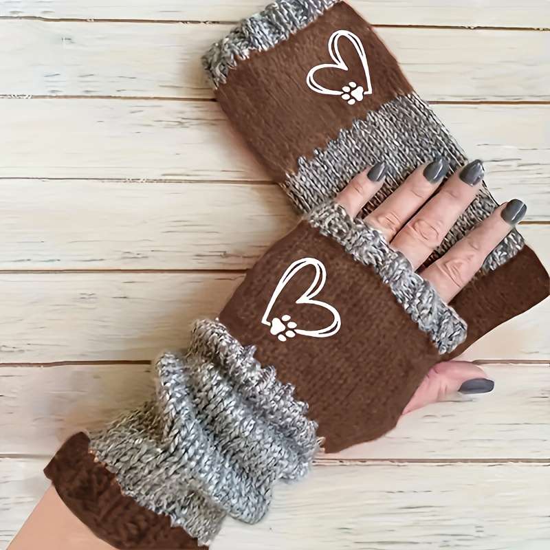 1 Pair Red Warm Gloves