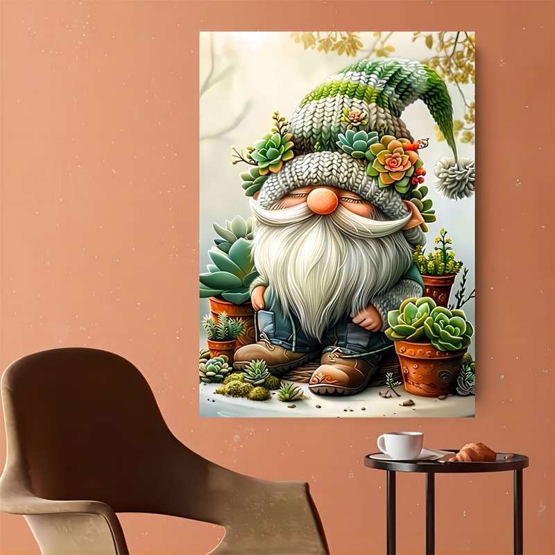 1000pcs Jigsaw Puzzle for Adults Thick Durable Paper Gnome Gardening Scene with Vib