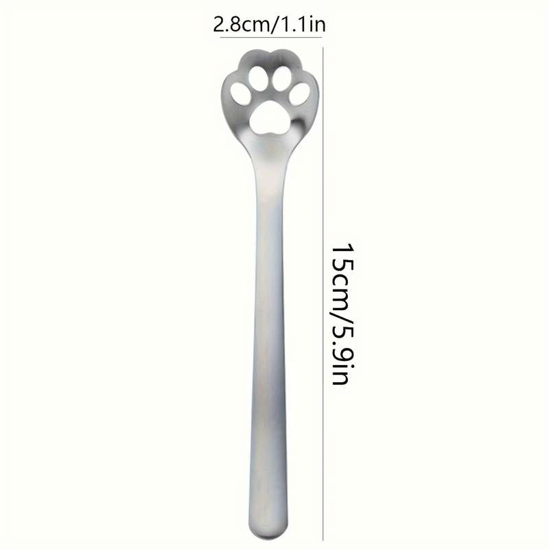 1pc Cat Claw Spoon Drinking Spoon Small Coffee Spoon Steel Dessert Spoon Handle Spoon Yogu
