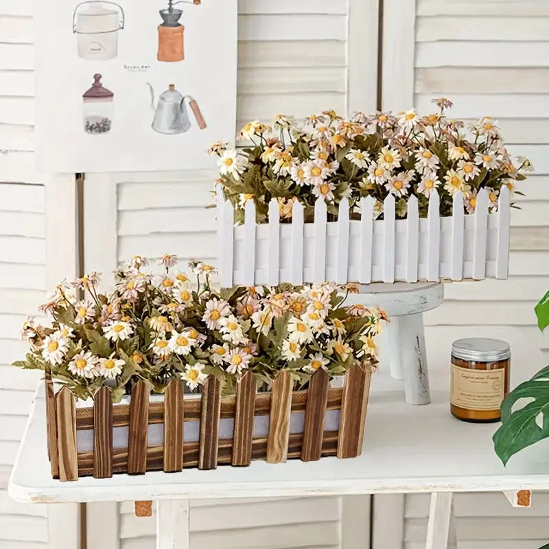 1pc Artificial Flower Plastic Fence Planter