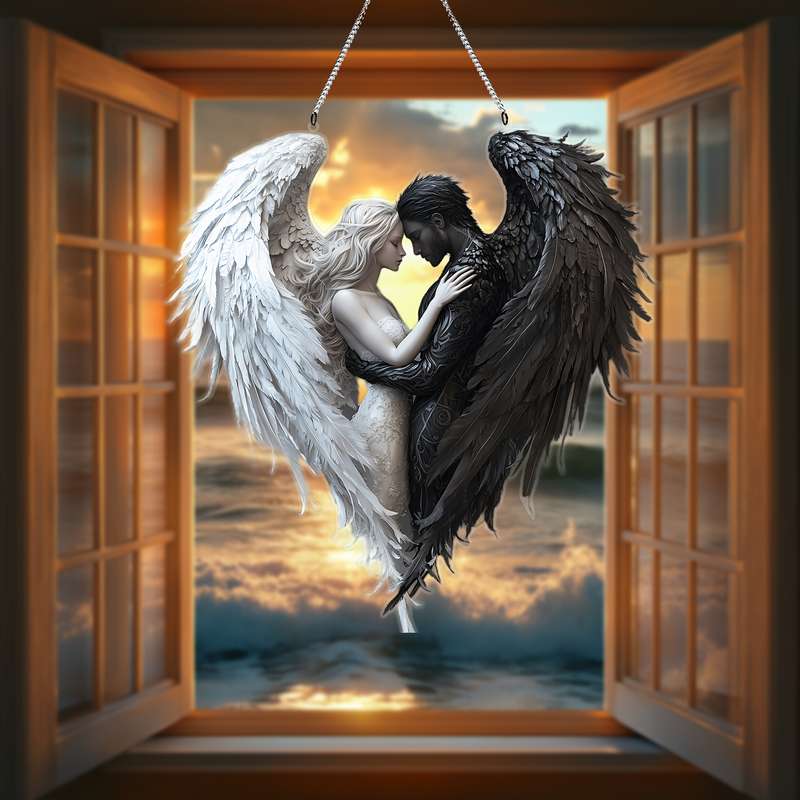 1pc 2D Flat   Classic Style  Romantic Angel Acrylic Decoration Sign Versatile Gift for Home