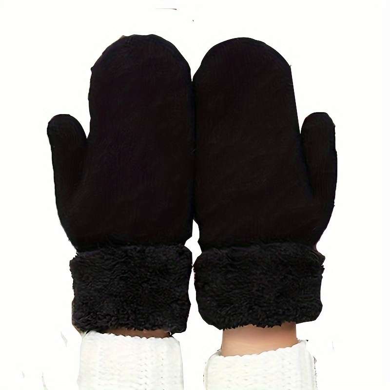 1 Pair Khaki Warm Gloves