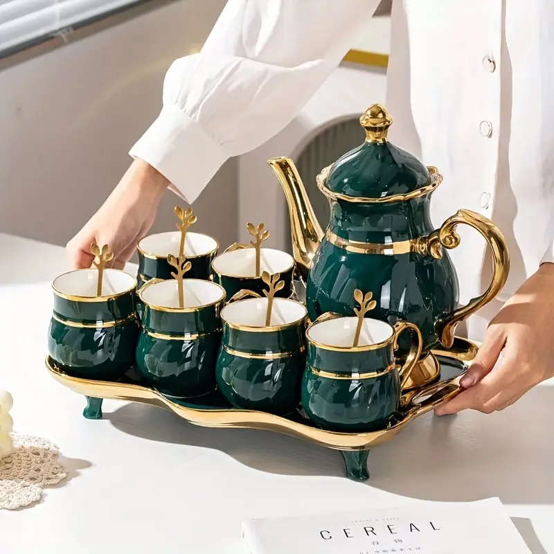 European Style Light Luxury Ceramic Kettle Set