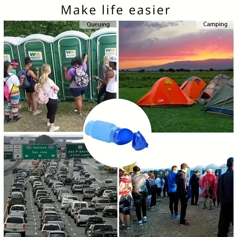 1pc Portable Collapsible Silicone Urinal Reusable Outdoor Emergency Pee Bottle for Men Women Kids