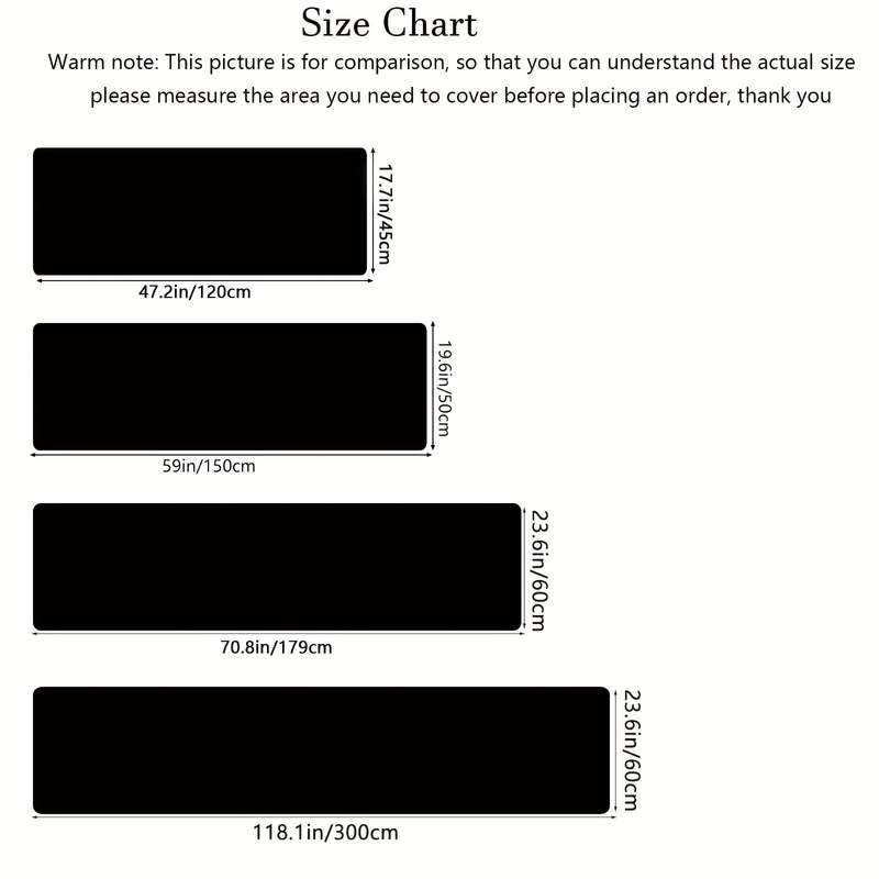 1Pc 23.6x118.1inch 60x299cm Floor Mat