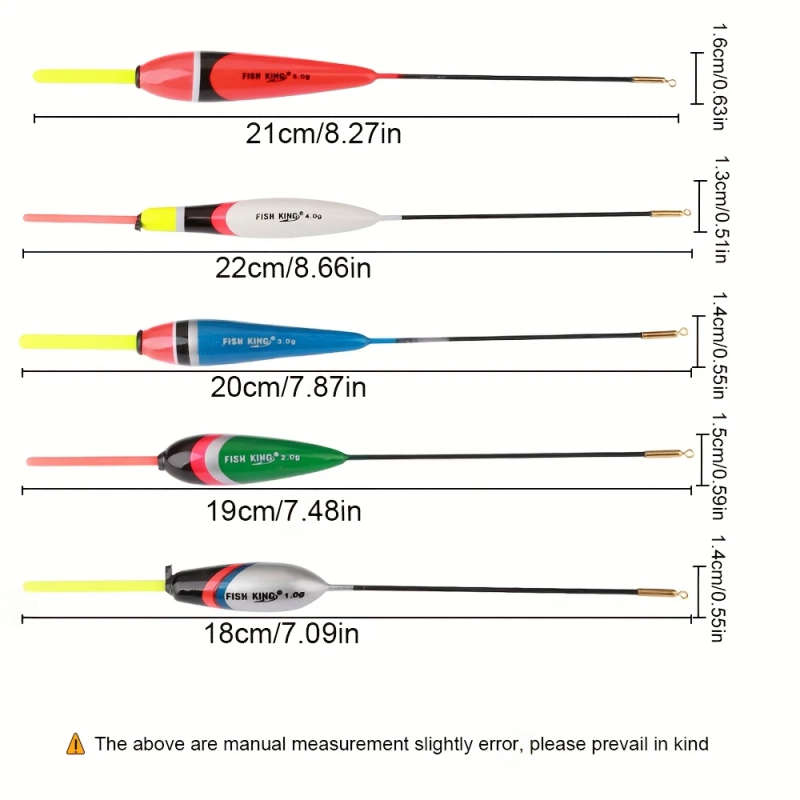 5pcs Fishing Float Set 0.035oz-0.176oz Carp Float Get a pack of glow-in-the-dark sticks as a gift Wi