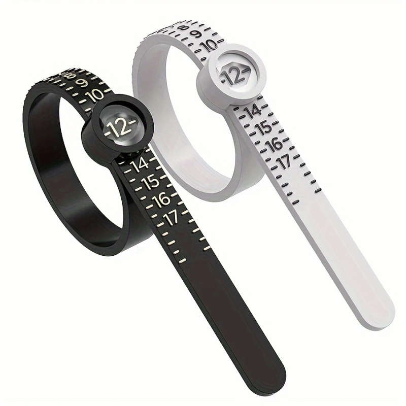 1pc Magnifying Caliper Ring Sizer PVC Durable Measuring Tool with Built-in Magnifier Uncharged Preci