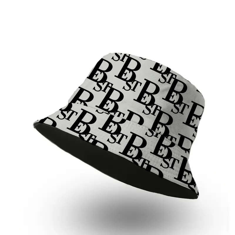 1pc Unisex Bucket Hat with Letter B Print 100% Polyester Lightweight Non-Stretch Holiday Theme