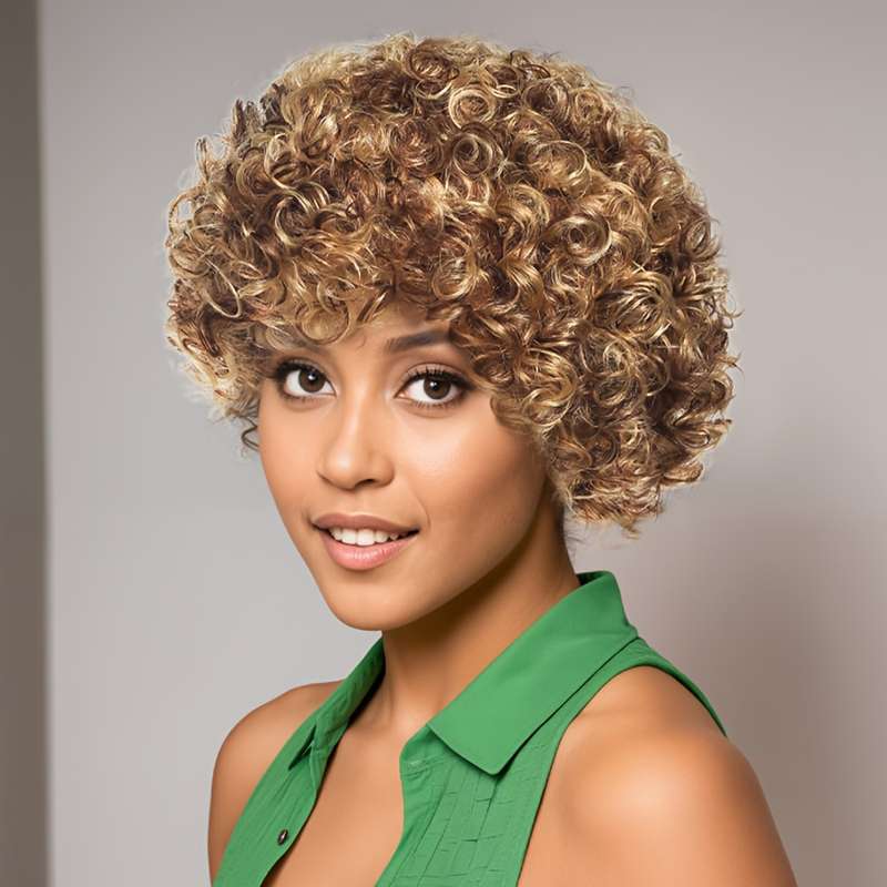 1Pc Golden Yellow 30.48cm Fashion Design Wig