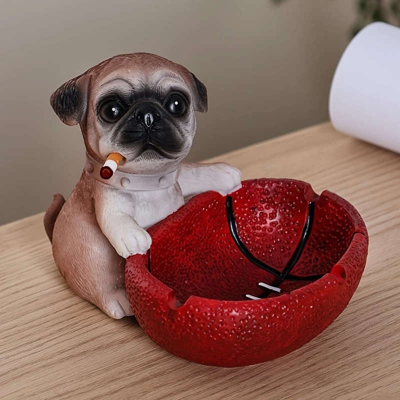 1pc Art Deco Resin Ashtray Creative Cartoon Dog Design Irregular Shape Decorative Home Office Access