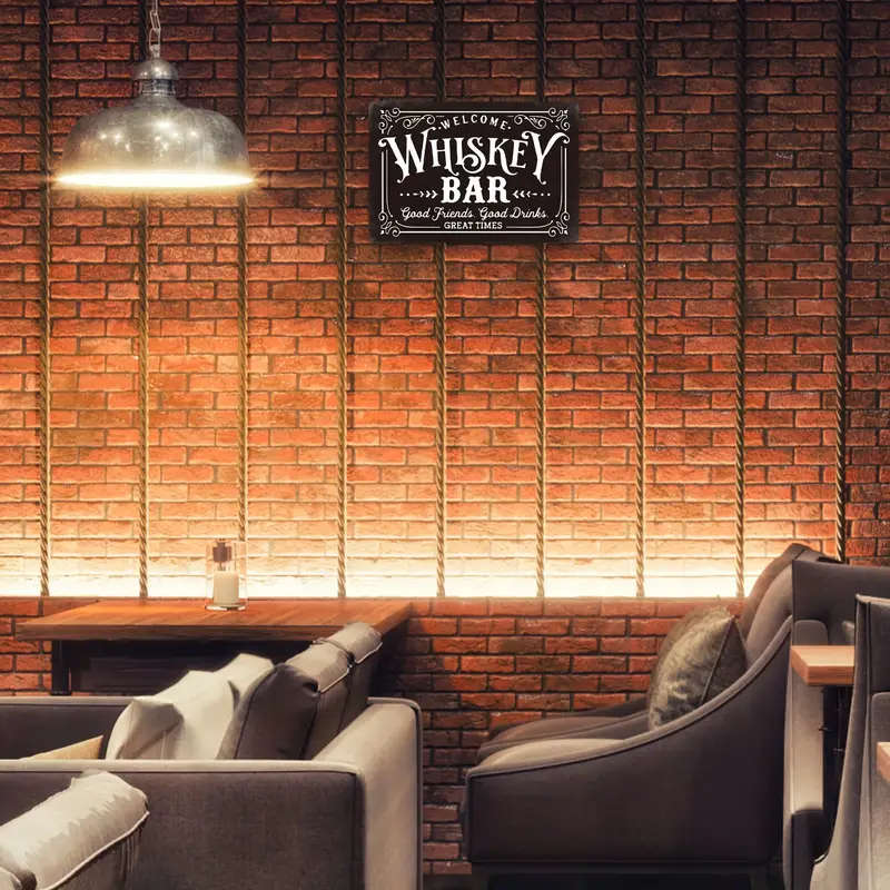 Whiskey Bar Vintage Metal Sign Waterproof and Weather Resistant Dad's Bar Wall Decor for Home Garden