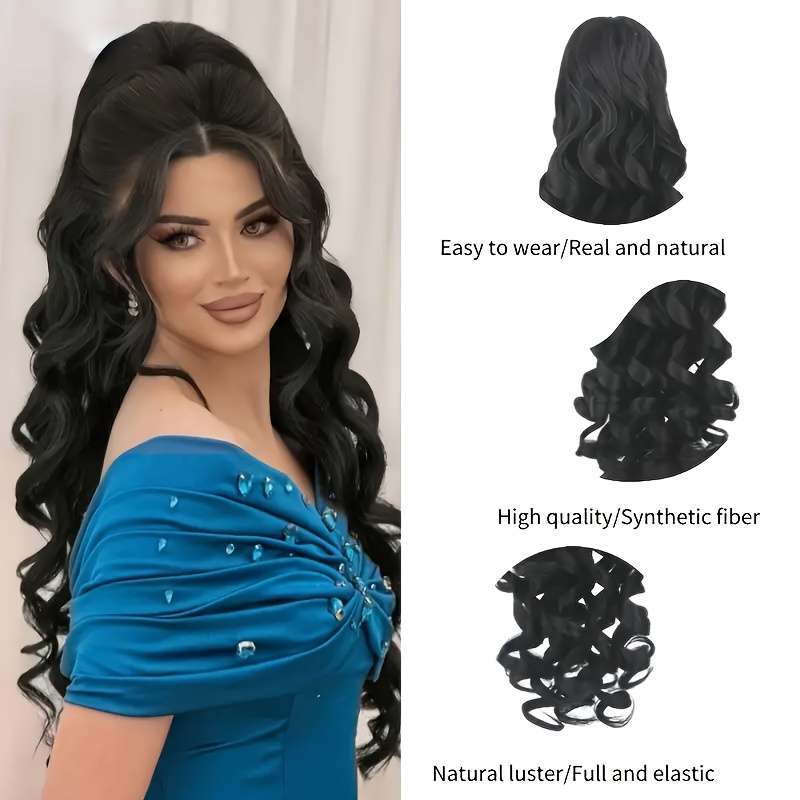 1Pc Black 50.8cm Fashion Design Wig