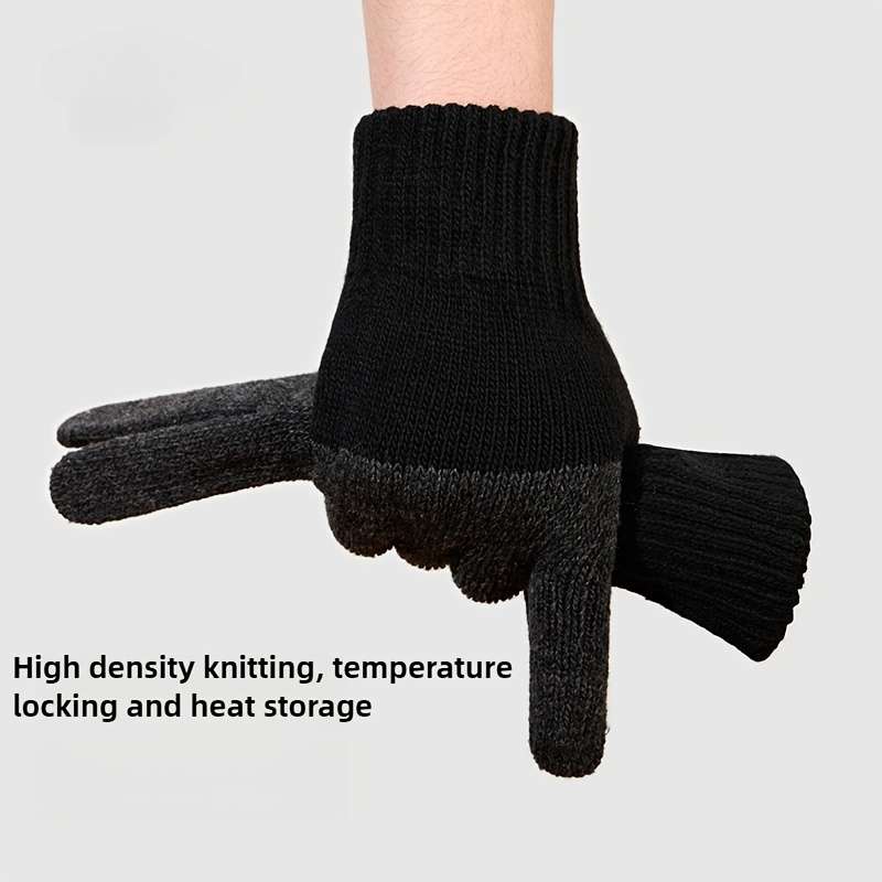 1 Pair Black Wrist Half Finger Warm Gloves