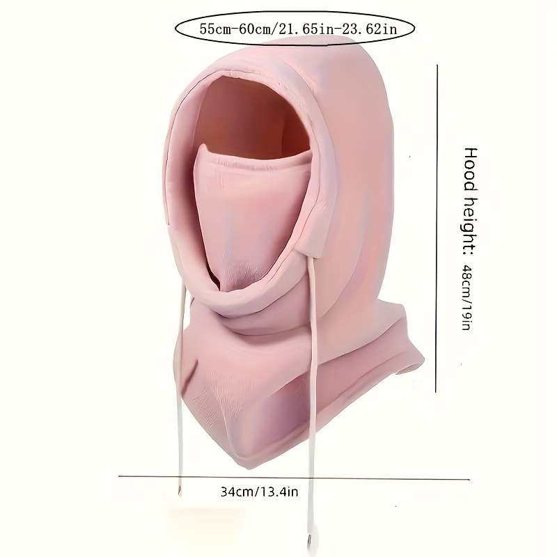 1pc Windproof Reversible Beanie Neck Gaiter Reversible Knit Beanie with Integrated Neck Gaiter