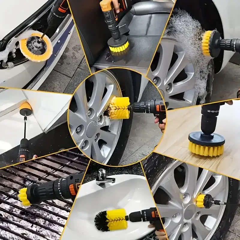 A Drill Brush Head, Yellow Electric Cleaning Brush Replacement Head, Multifunctional Household Brush