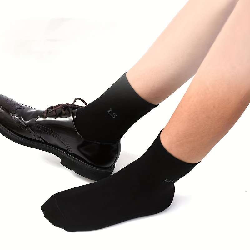 5 Pairs Black One Size High Elastic Socks