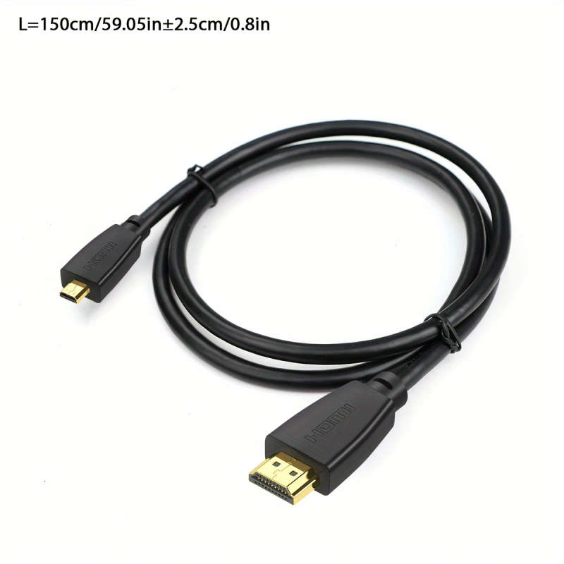 1pc 150cm High-Speed HDTV Cable 2.0/1.4 Gold-Plated Male to Micro 18Gbps Supports 4K 60Hz HDR 3D Up