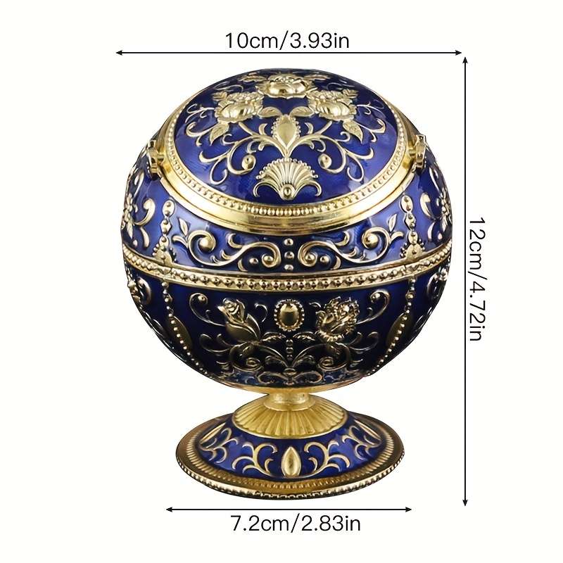 1pc Burronwood Elegant Rose-Shaped Zinc Alloy Ashtray with Lid Smoke-Free Windproof Easy to Cl