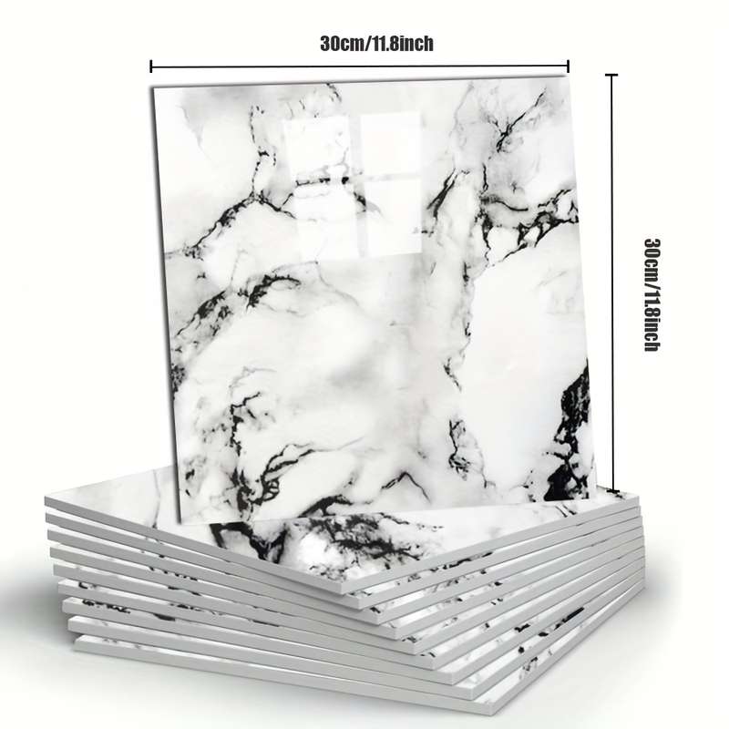 24pcs Wall StickersMarble Light gray