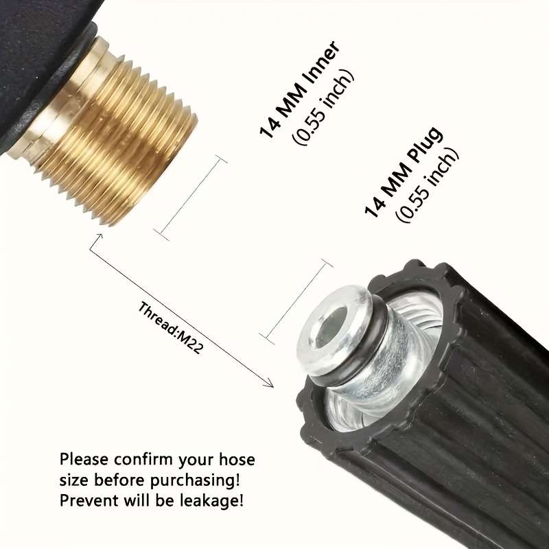 1Pc High Pressure Water Gun M22-14 Hose Connector