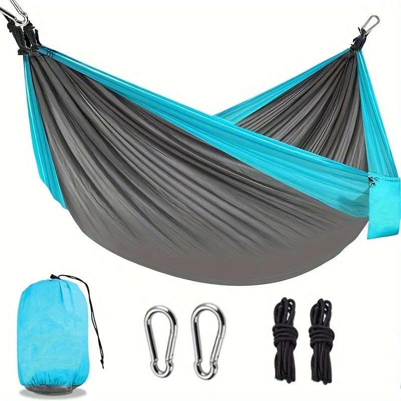 1pc Camping Hammock Single Portable Hammock With 2 Tree Straps And Storage Bag Ideal For Outdoor Ind