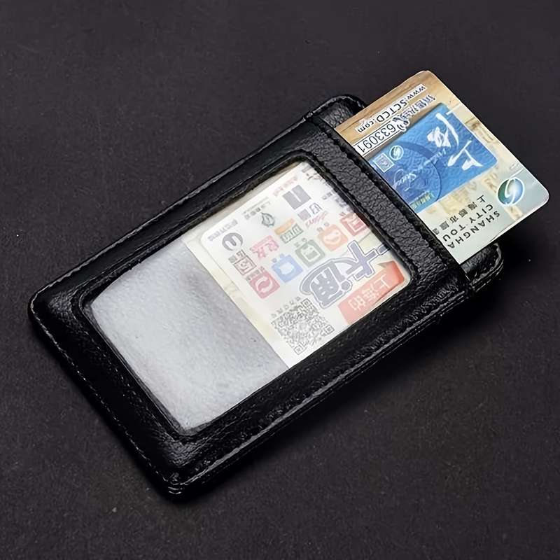 1pc PU Leather Work ID Badge Holder with RFID Block 1 pc Durable ID Card Case with Lanyard Mult