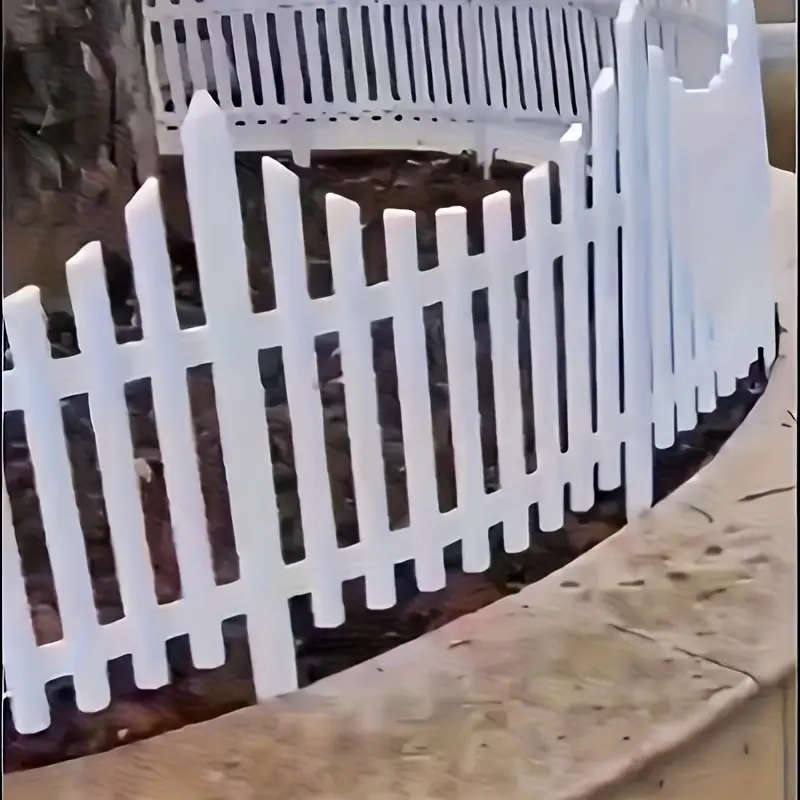 10 Pieces White Plastic Garden Fence Posts