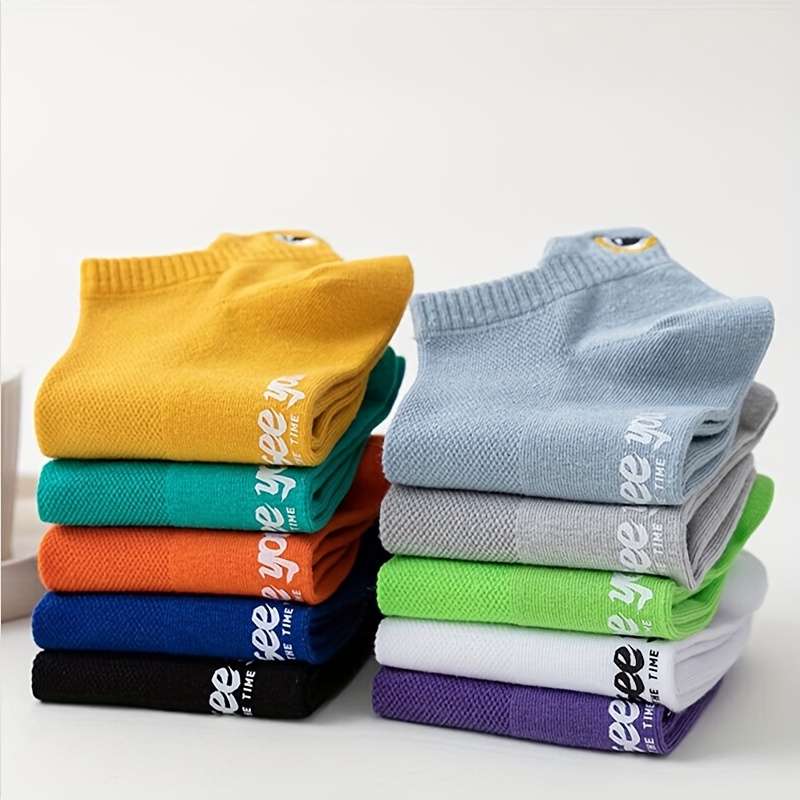 10 Pairs Of Mixed Colors One Size High Elastic Socks